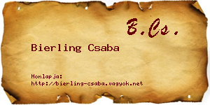 Bierling Csaba névjegykártya