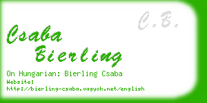 csaba bierling business card